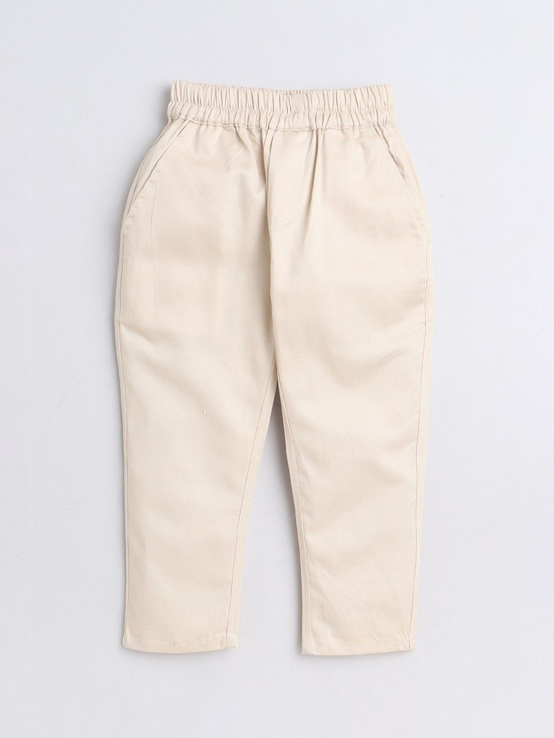 BAATCHEET Boys Cotton Mid-Rise Trousers