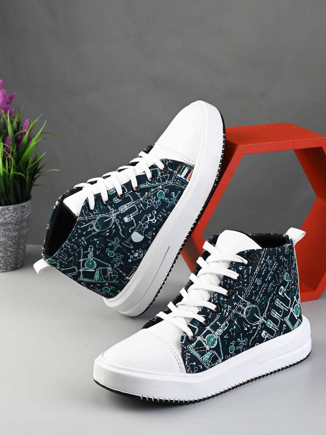 Woakers Women Printed High-Top Sneakers