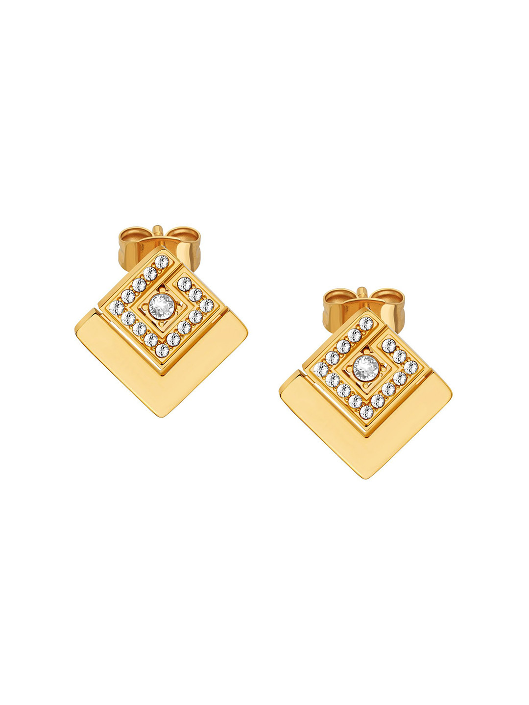 Guy Laroche Gold Plated Artificial Stones Stainless Steel Studs