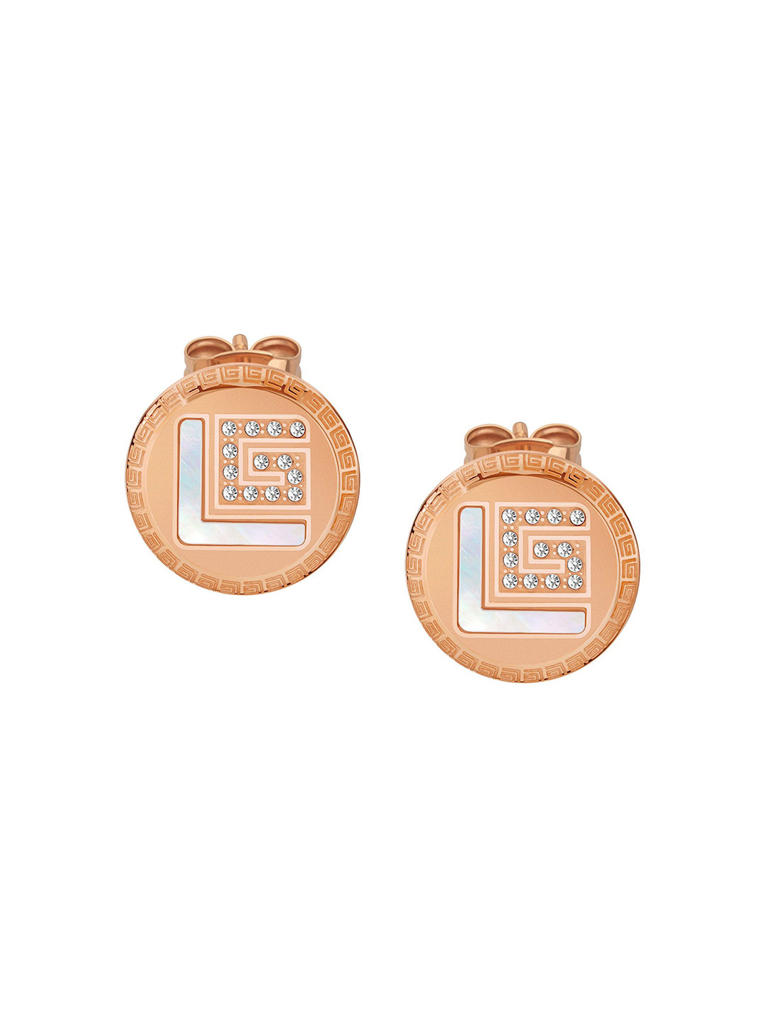 Guy Laroche Rose Gold Plated Artificial Stones Stainless Steel Studs