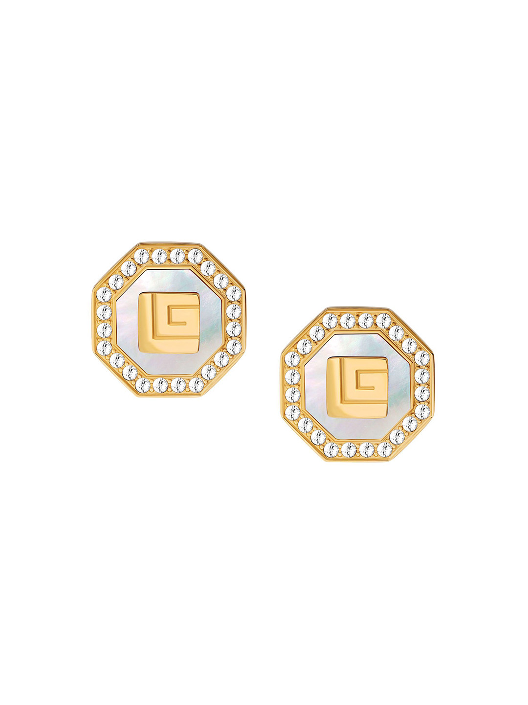 Guy Laroche Gold Plated Artificial Stones Stainless Steel Studs