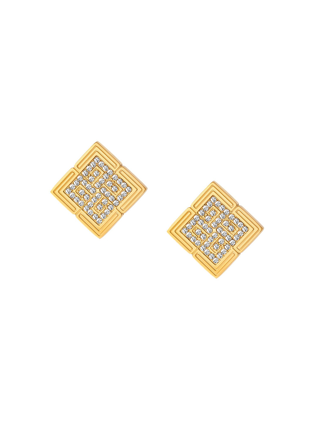 Guy Laroche Gold Plated Artificial Stones Stainless Steel Studs