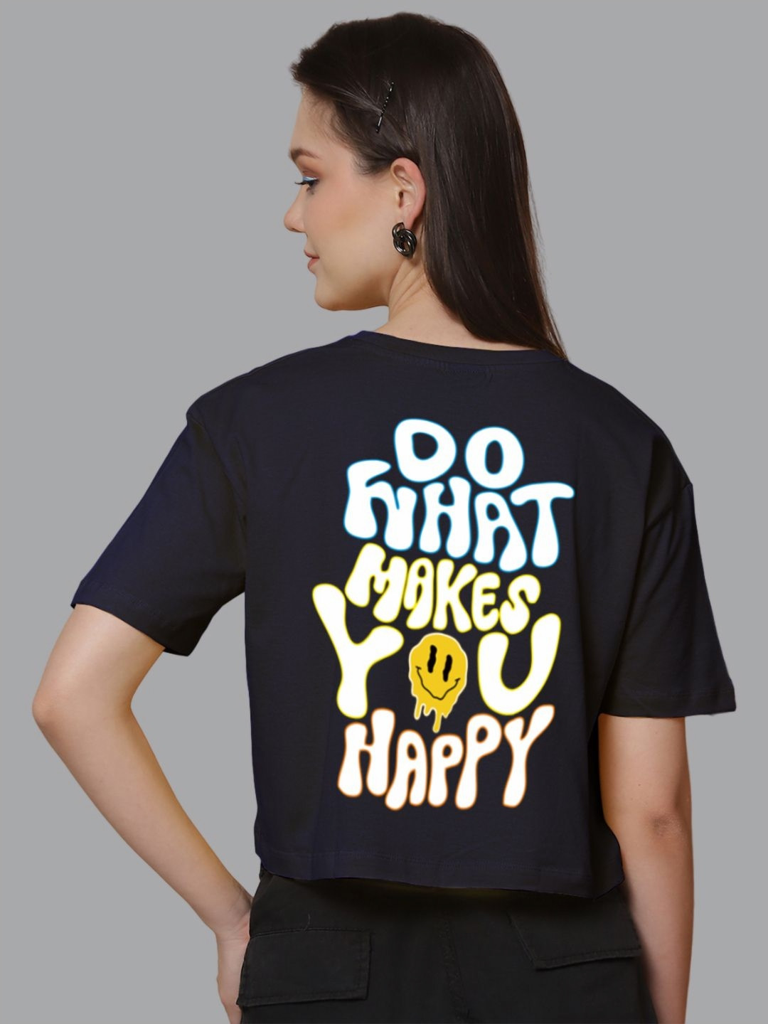 Friskers Women Cotton Graphic Short Sleeves Boxy T-shirt