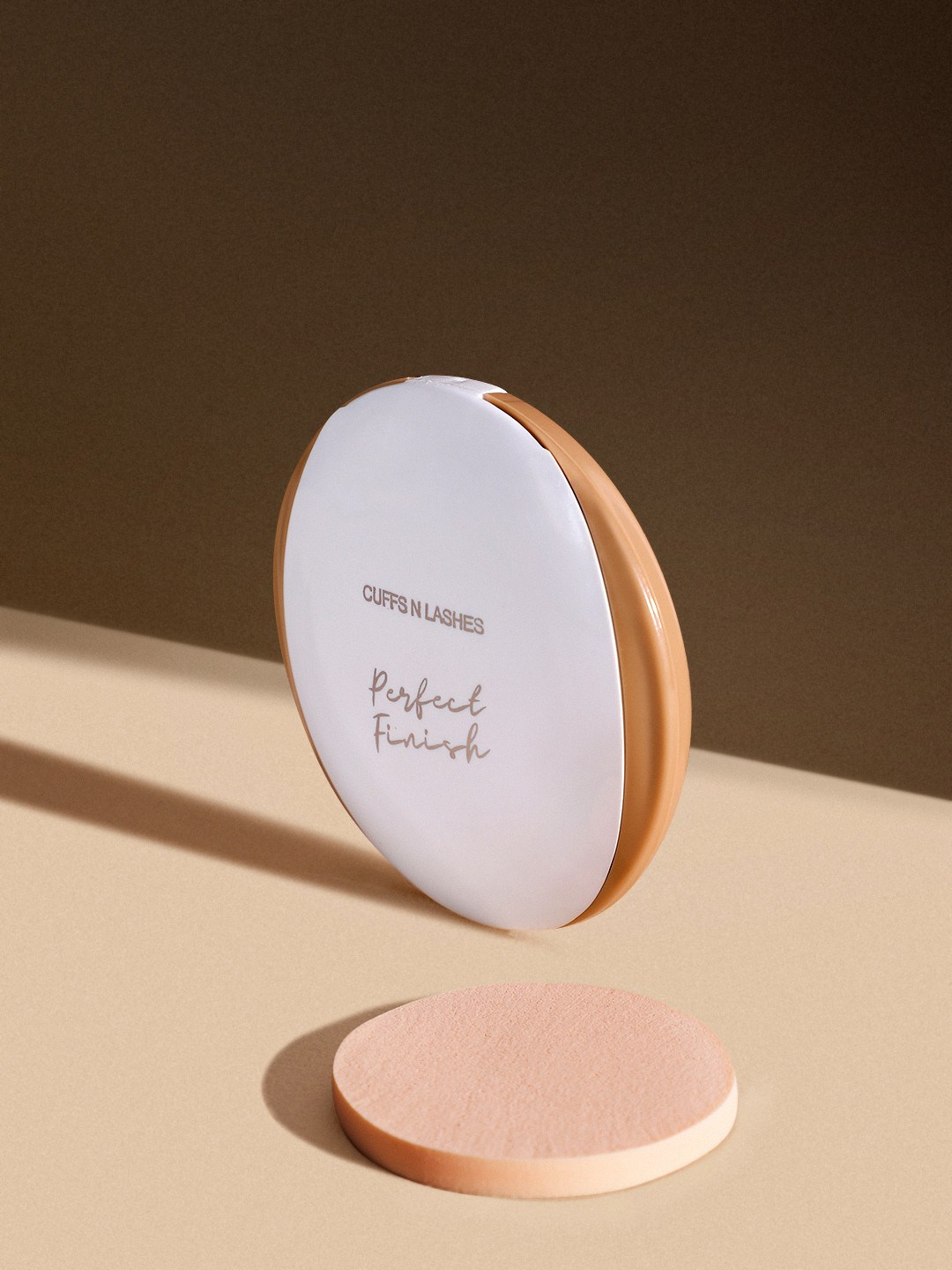 CUFFS N LASHES Perfect Finish Pressed Powder Compact with SPF 15- 16g- Shade- 02 Ivory