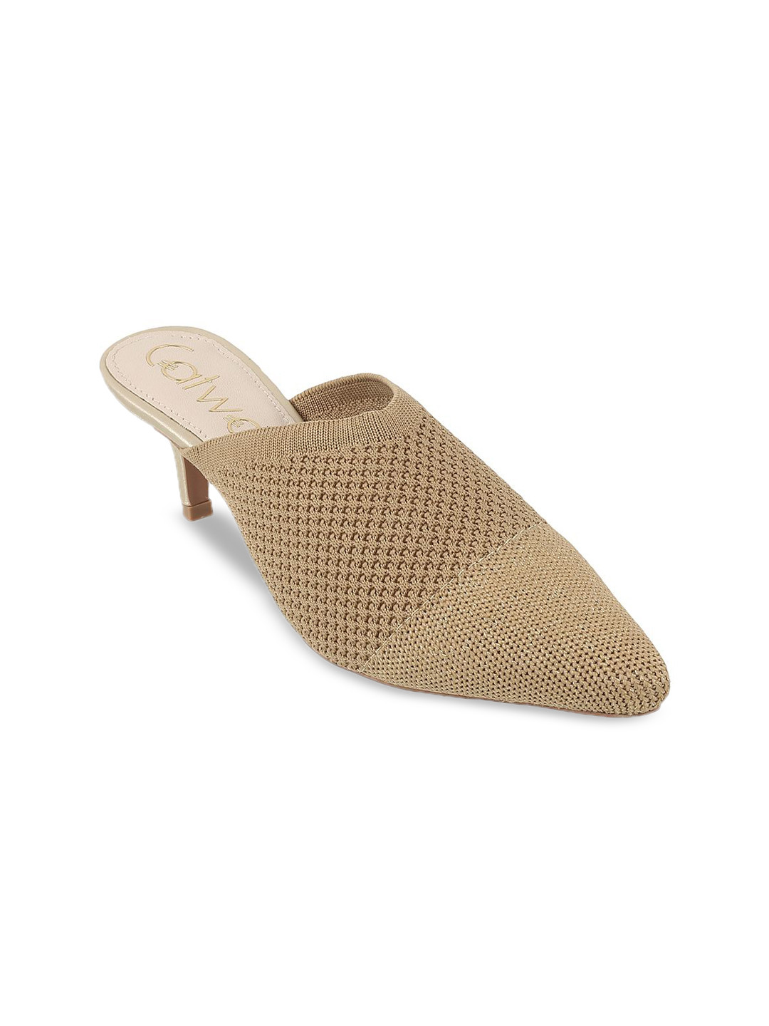 Catwalk Women Kitten Mules with Laser Cuts
