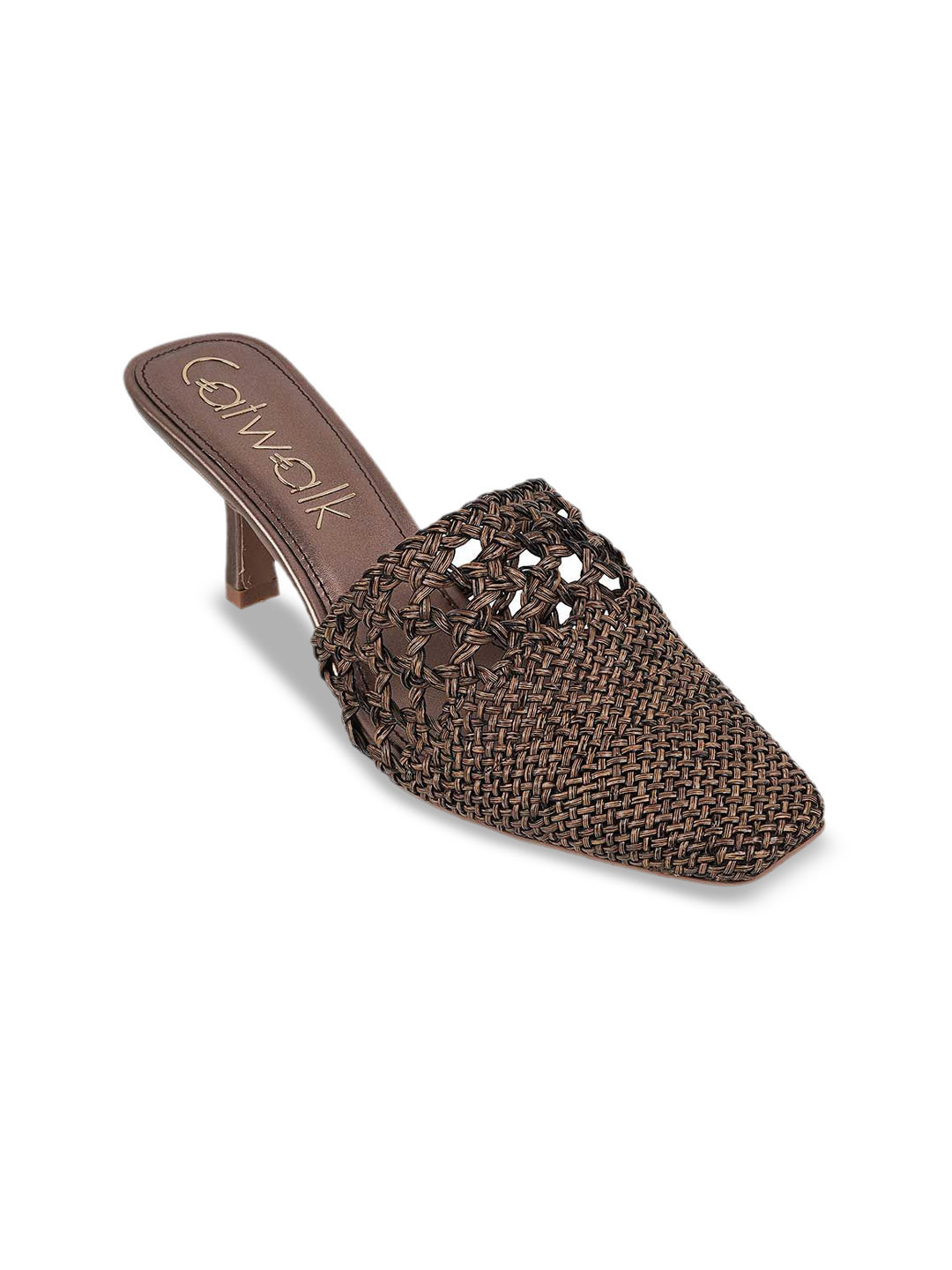 Catwalk Stiletto Heels Mules with Laser Cuts
