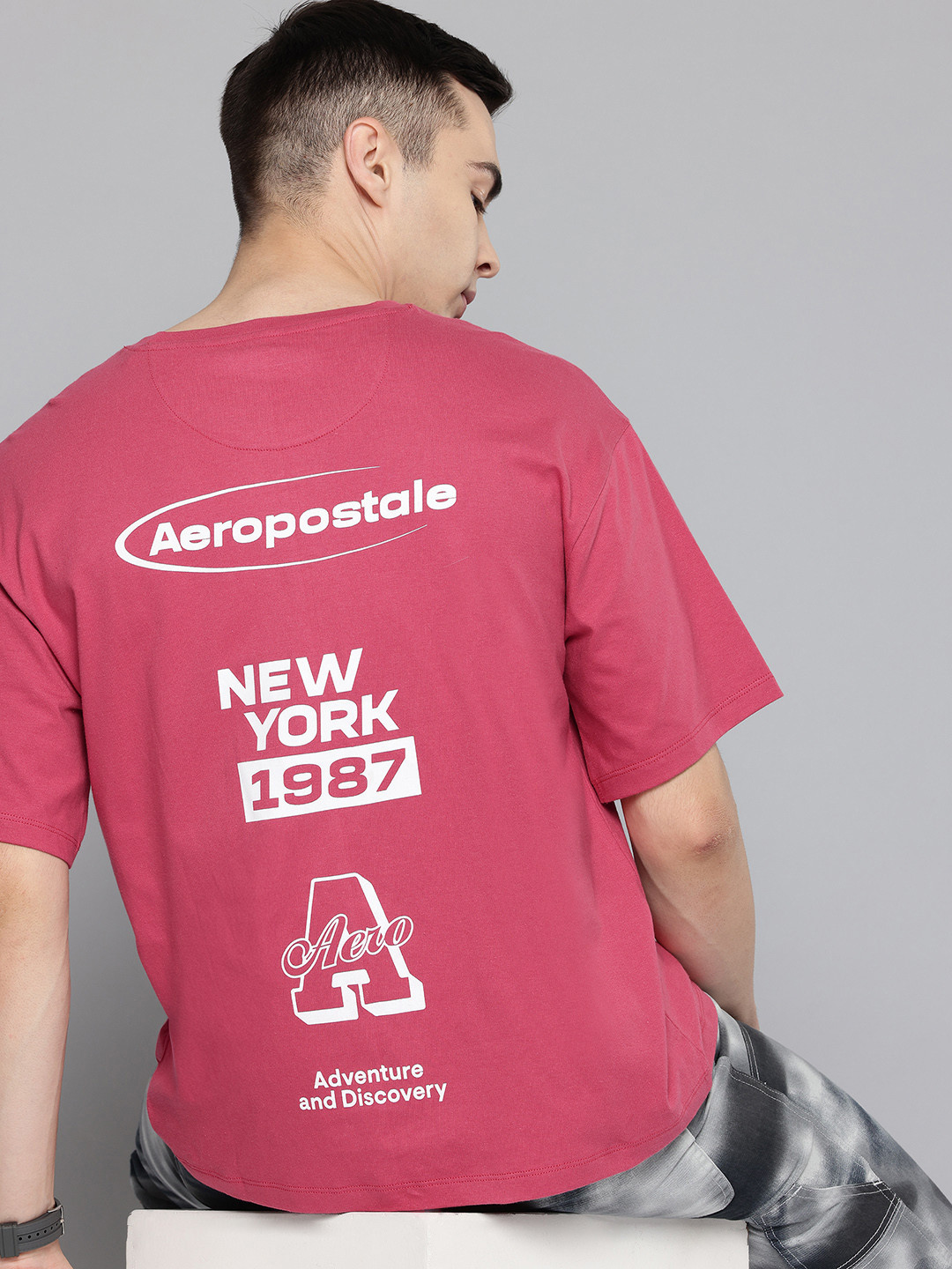 Aeropostale Typography Printed Relaxed Pure Cotton T-shirt
