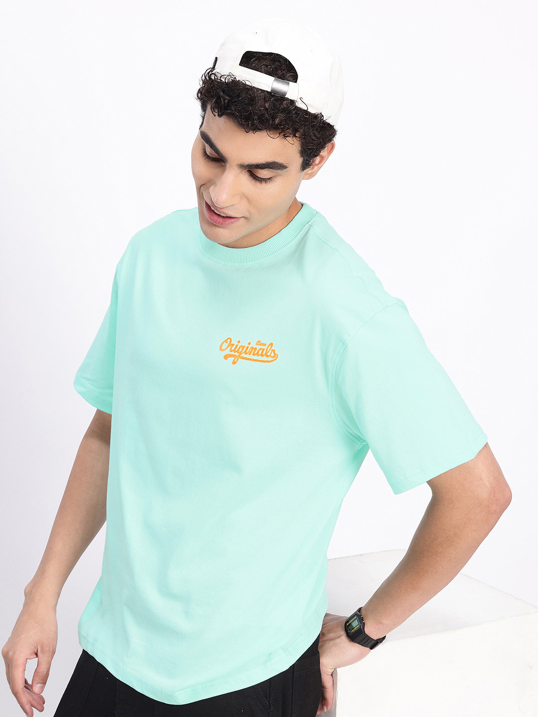 Aeropostale Minimal Typography Printed Relaxed fit drop shoulder sleeves Pure Cotton T-shirt