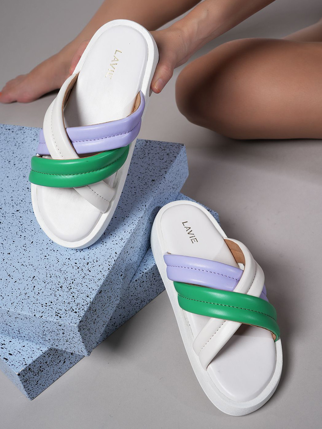 Lavie Cross Strap Design Open Toe Platform Heels