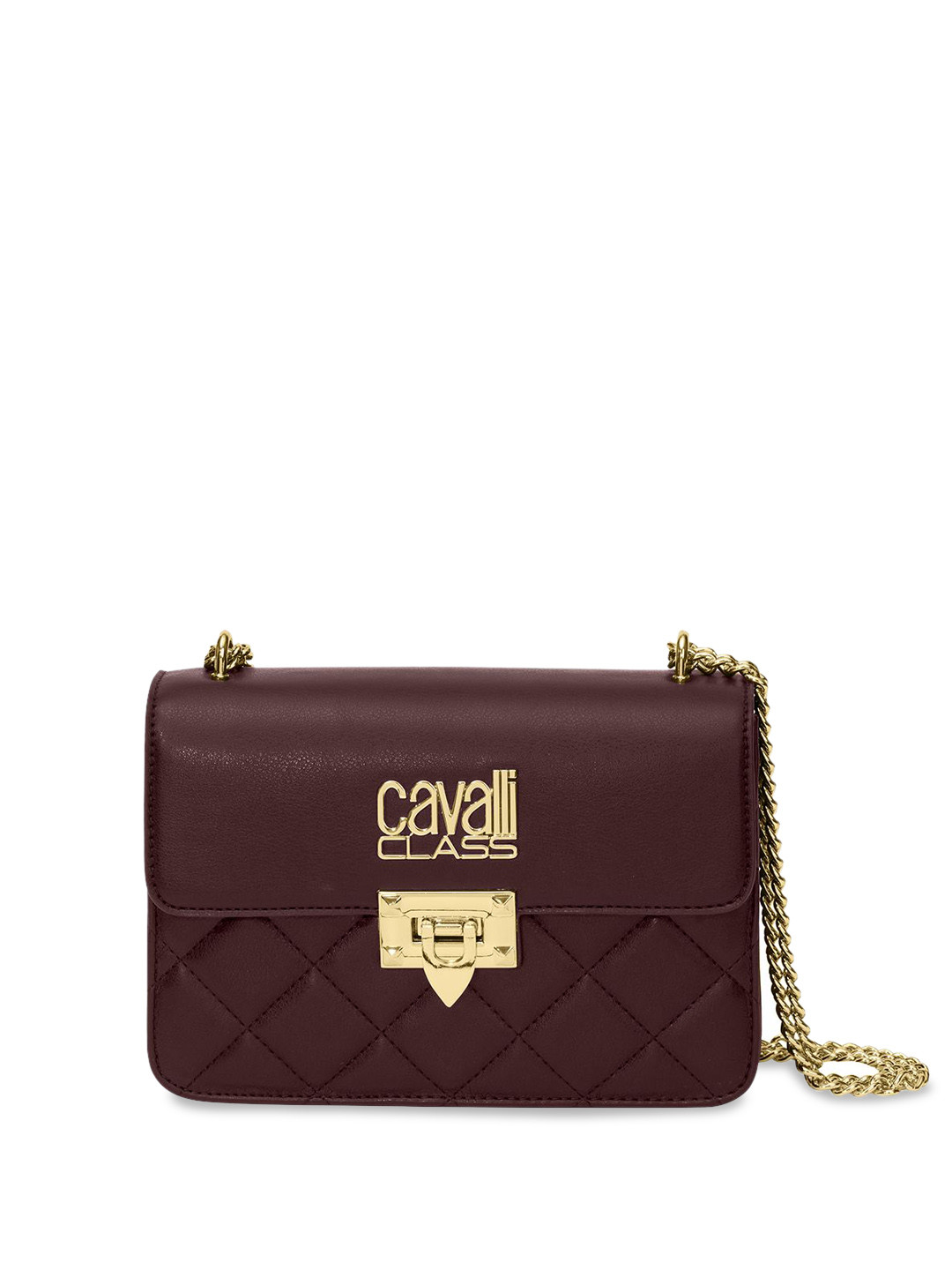 Cavalli Class Textured Structured Sling Bag with Quilted