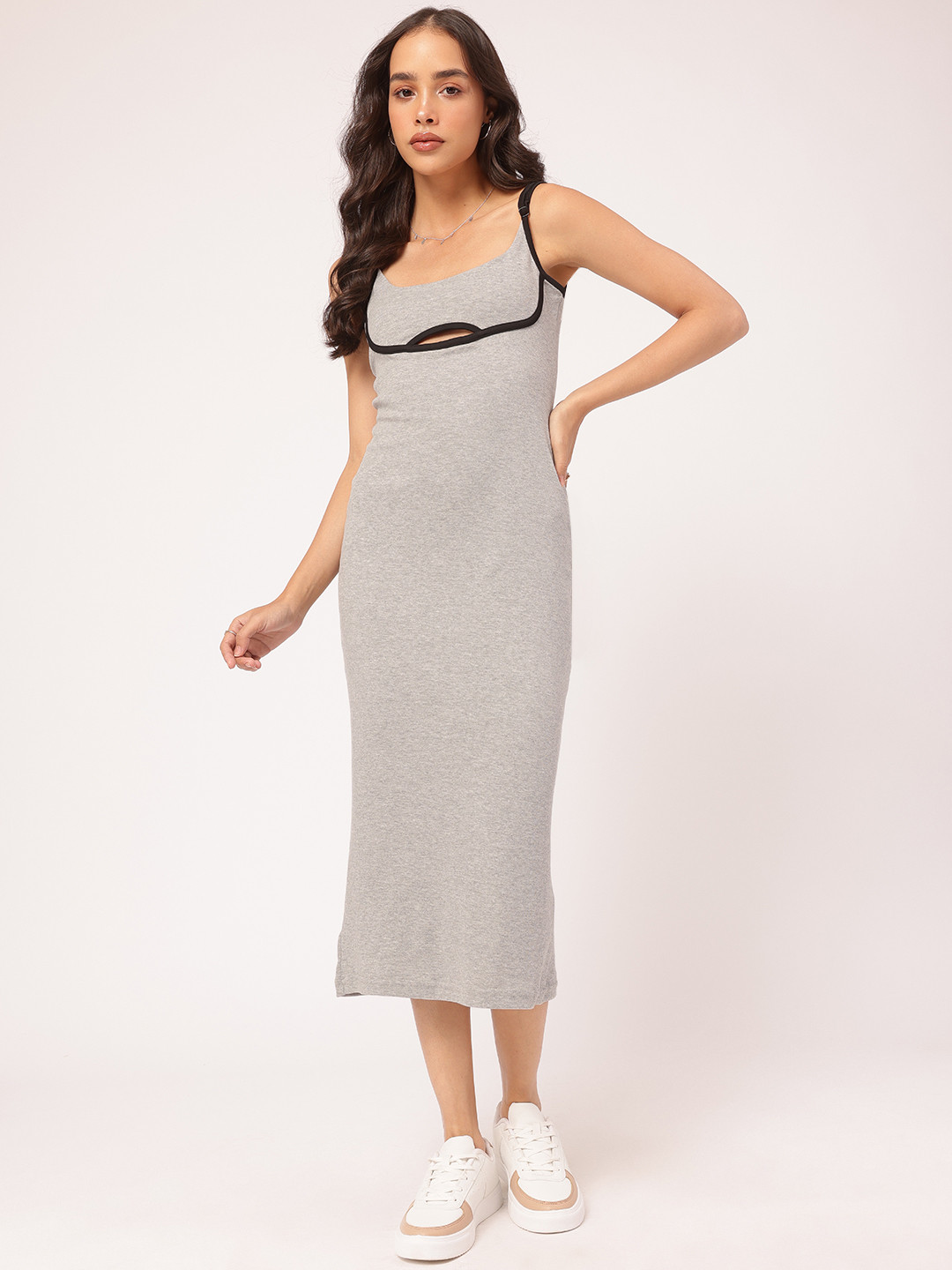 DressBerry Cut-Out Knit Midi Dress