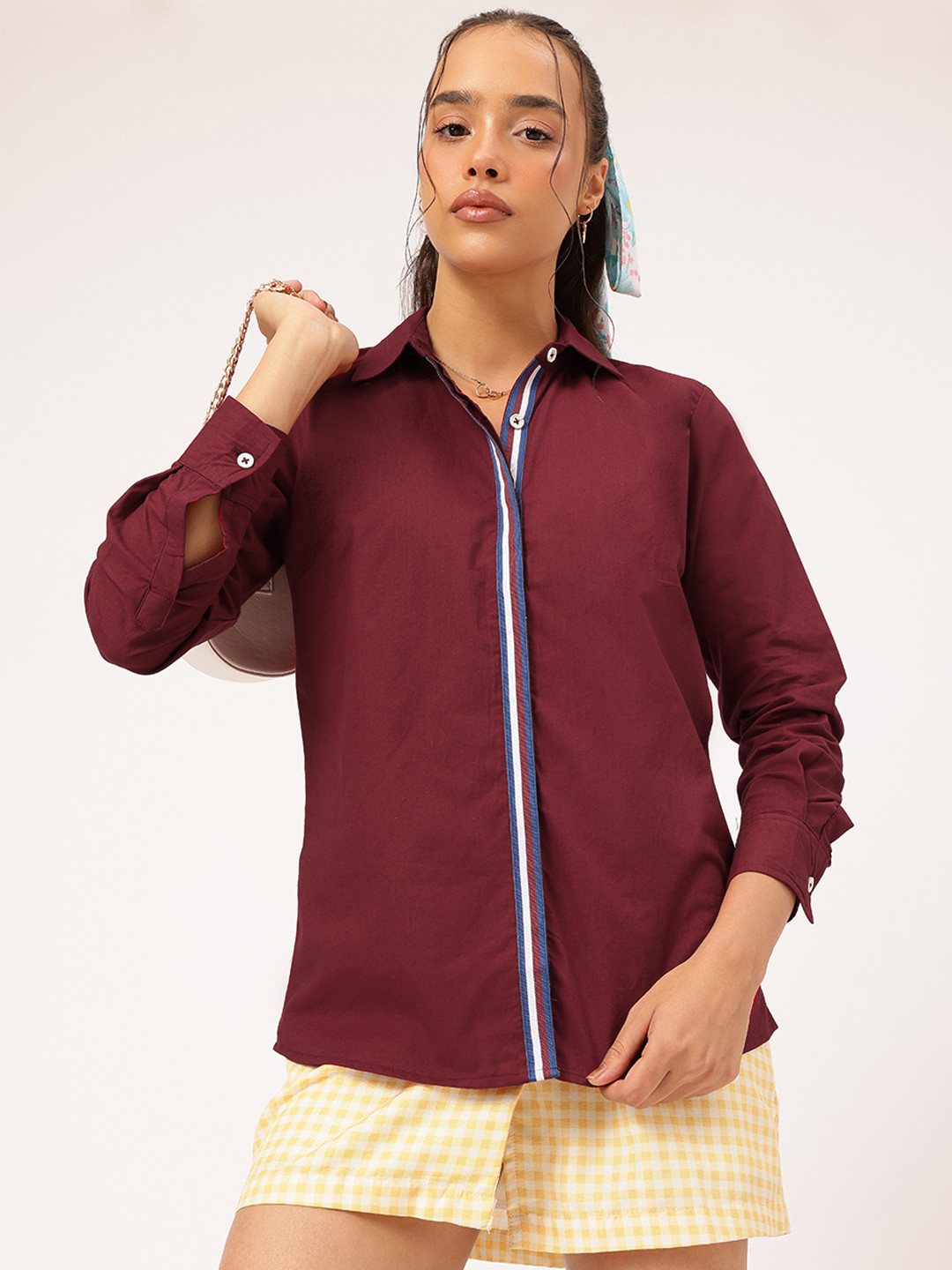DressBerry Formal Fusion Contrast Placket Shirt