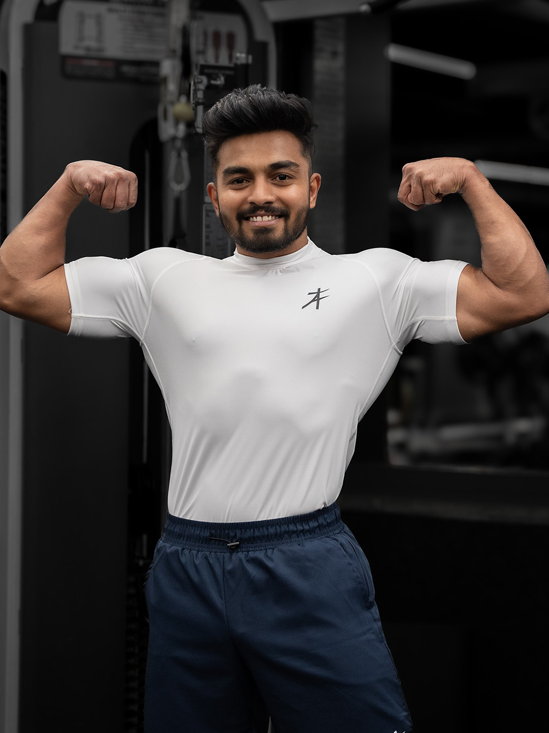 Athflex Men's High-Neck Compression Gym T-Shirt