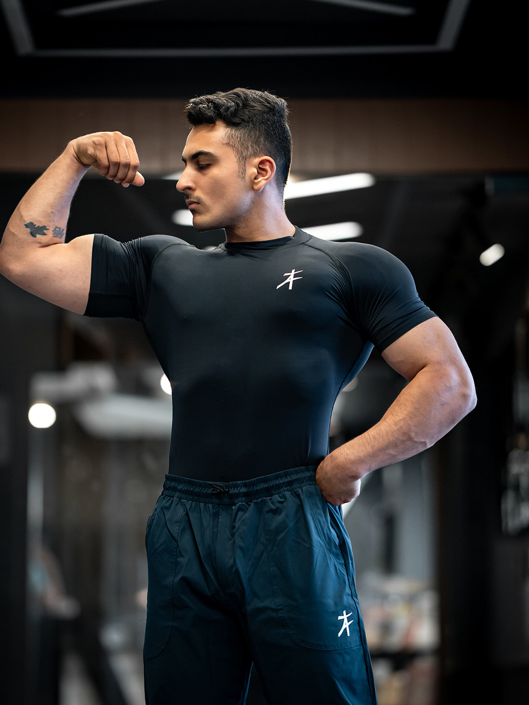 Athflex Men High-Neck Compression Sportswear for Gym T-Shirt