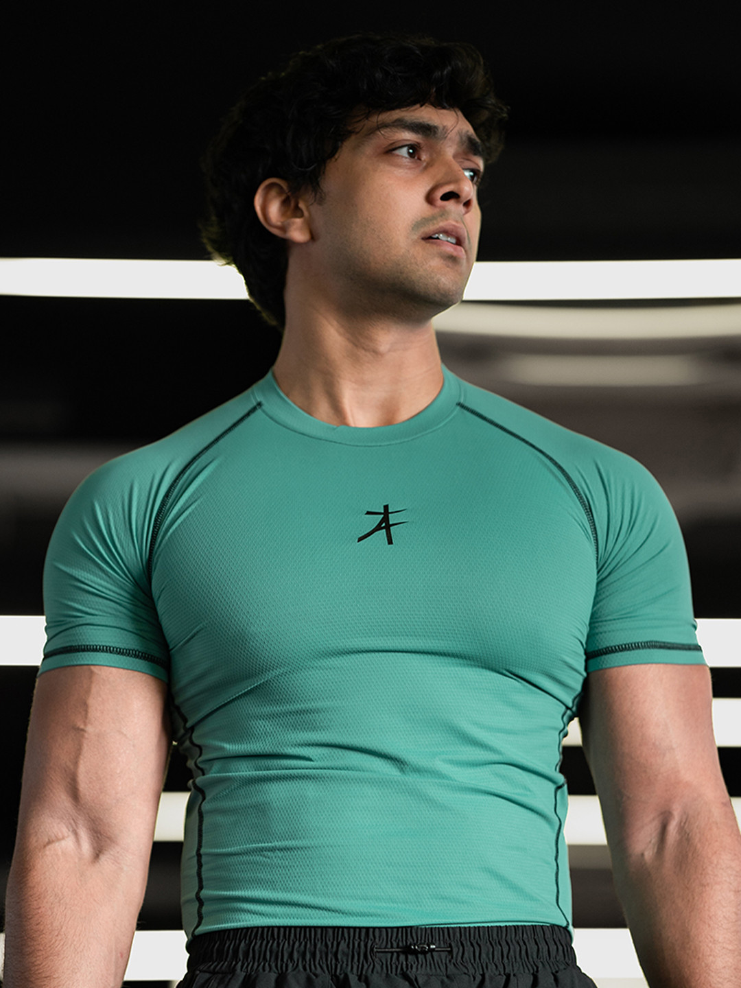 Athflex Mens Half Sleeve Textured Compression Gym wear T-shirt