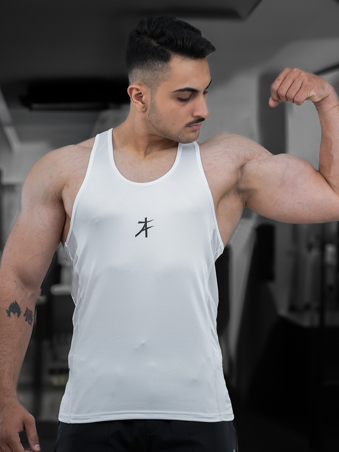 Athflex Printed Sleeveless Gym Vests Mesh-st