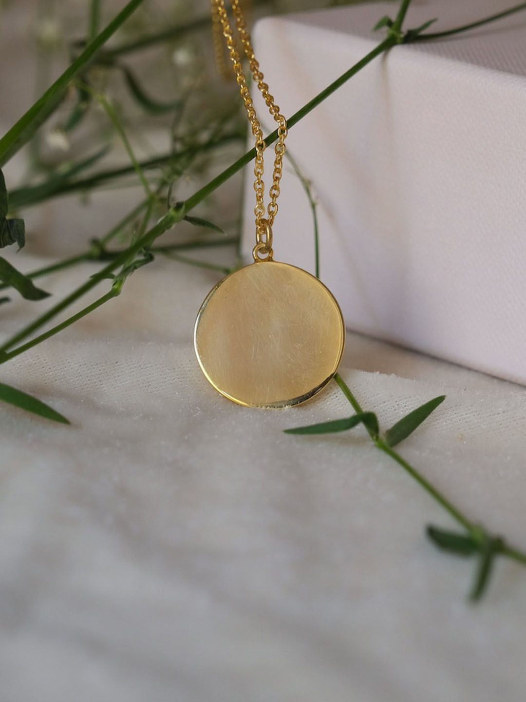 Anushka Jain Jewellery 925 Sterling Silver Gold-Plated Coin Pendant Chain