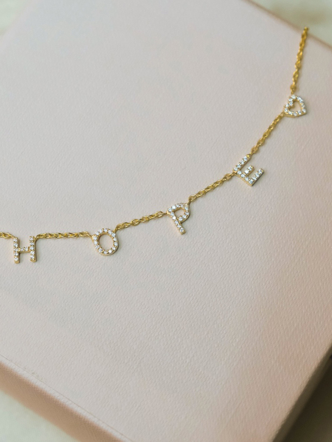 Anushka Jain Jewellery 925 Sterling Silver Gold-Plated Cubic Zirconia Hope Heart Necklace