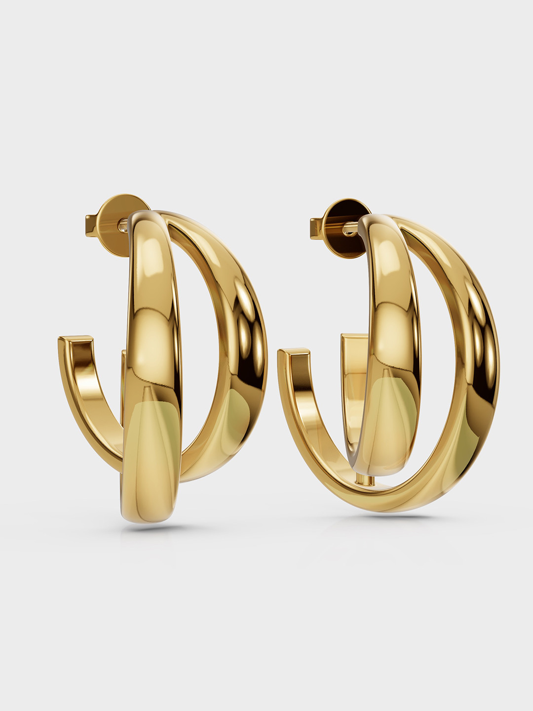 Anushka Jain Jewellery Gold Plated 925 Sterling Silver Half Hoop Earrings