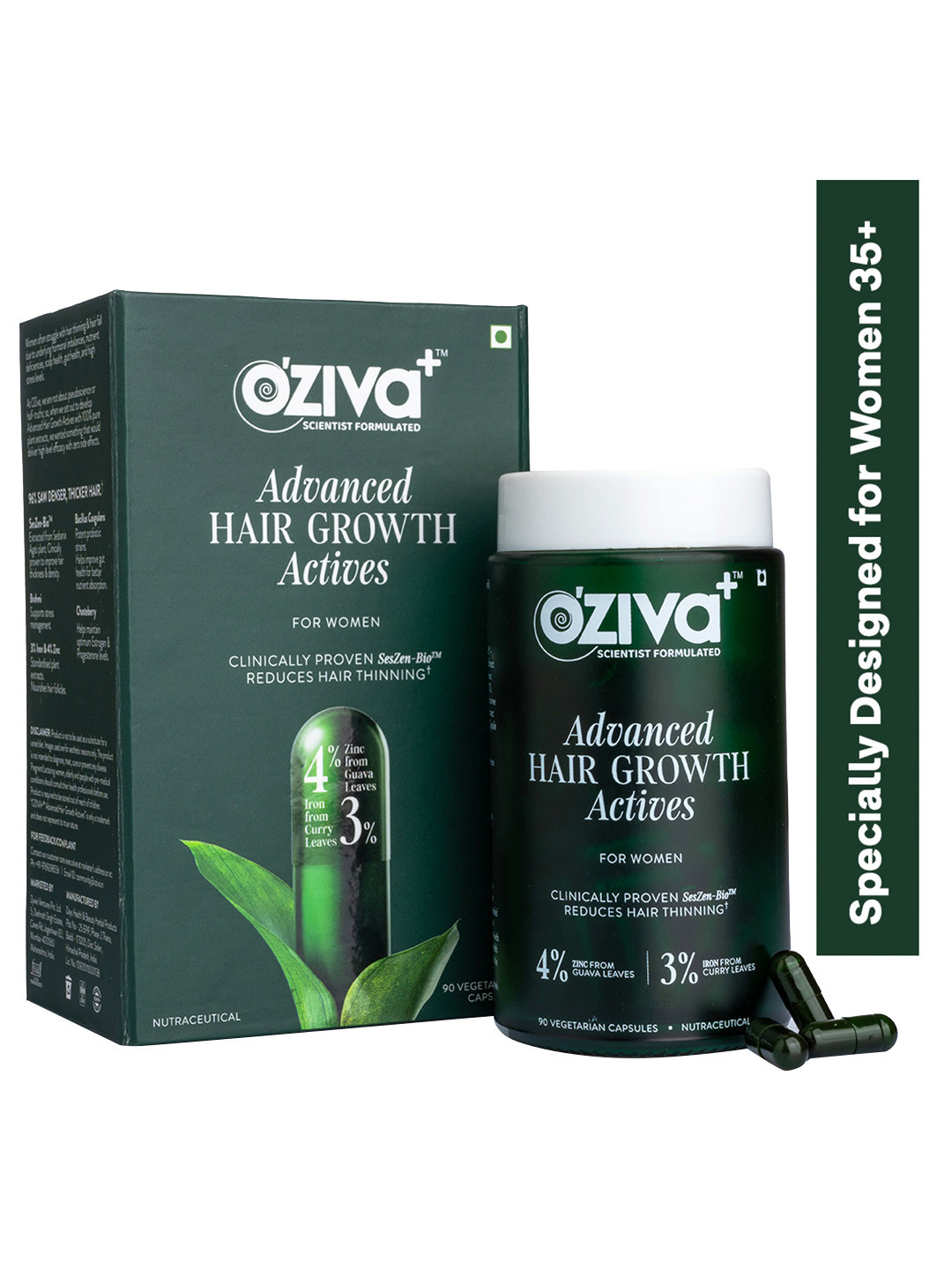 OZiva Advanced Hair Growth Actives - 90 Capsules