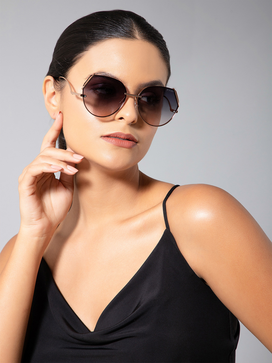 IDOR Women Round Sunglasses with UV Protected Lens IDOR-8567-C11-P225