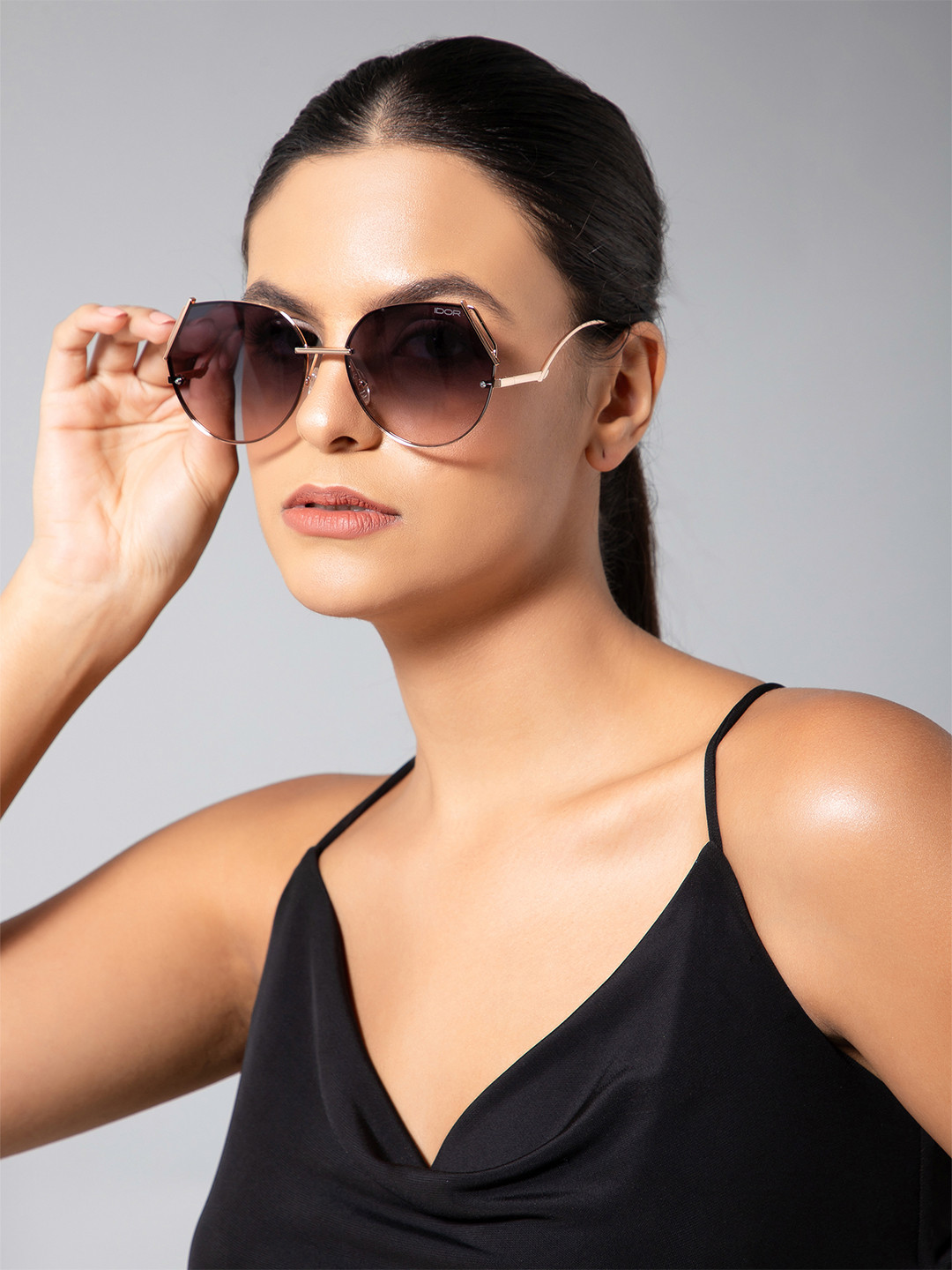 IDOR Women Metal Sunglasses with UV Protected Lens IDOR-8567-C2-P279