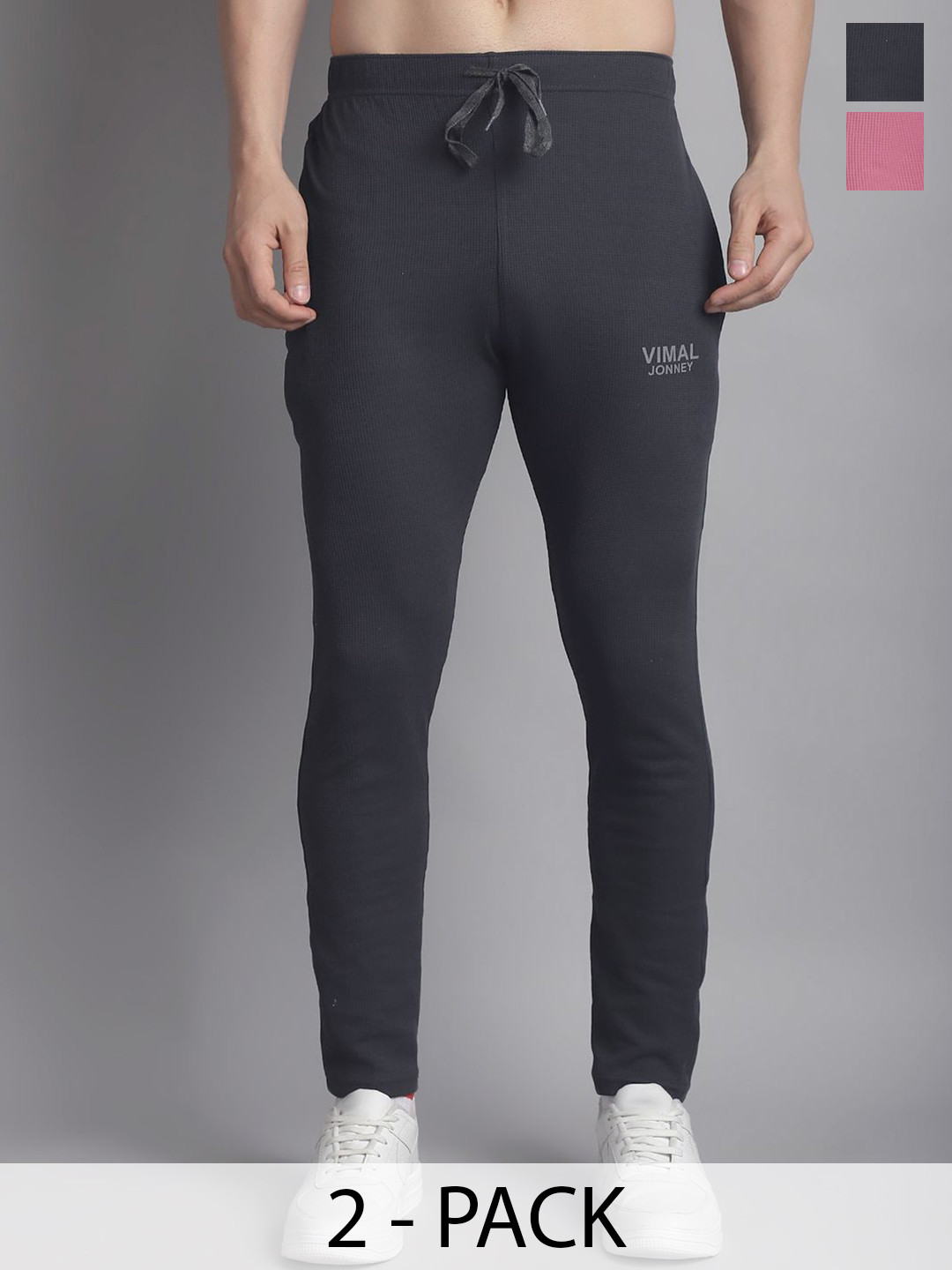 MACK JONNEY Men Pack Of 2 Brand Logo Detail Regular Fit Rapid-Dry Track Pants