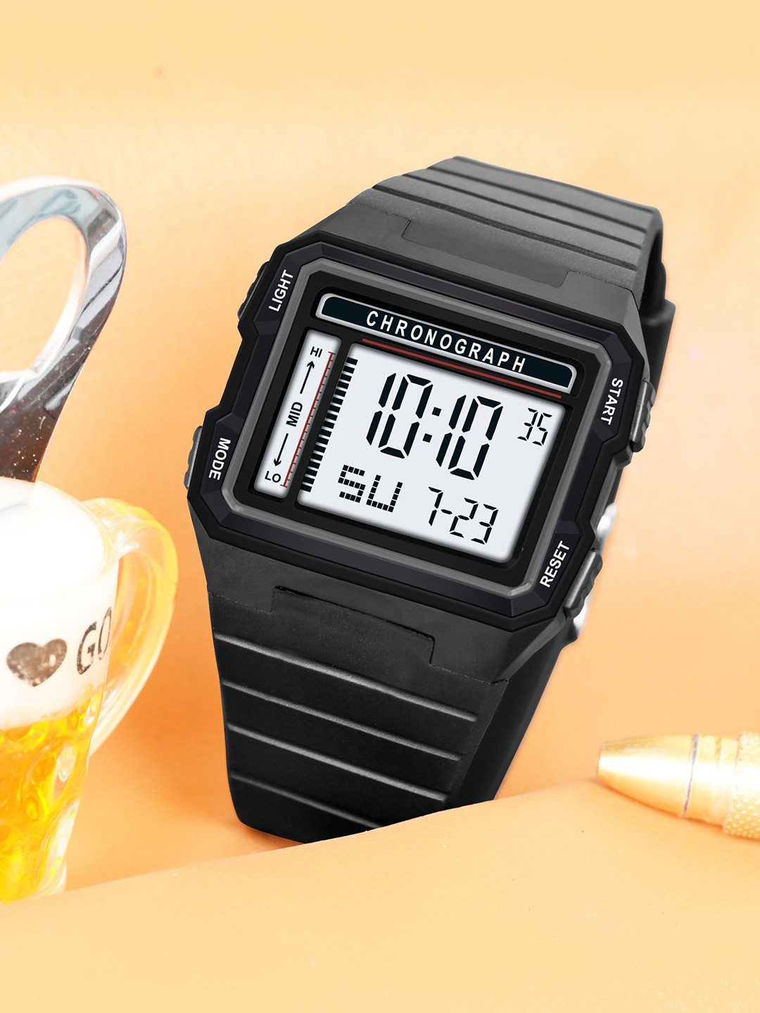 Franklord Men Brass Dial & Bracelet Style Straps Analogue Watch F-146 BLL A