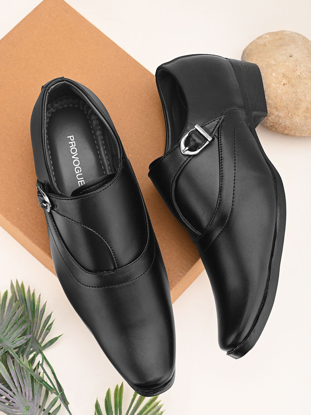 Provogue Men Formal Pointed Toe Monk Shoes