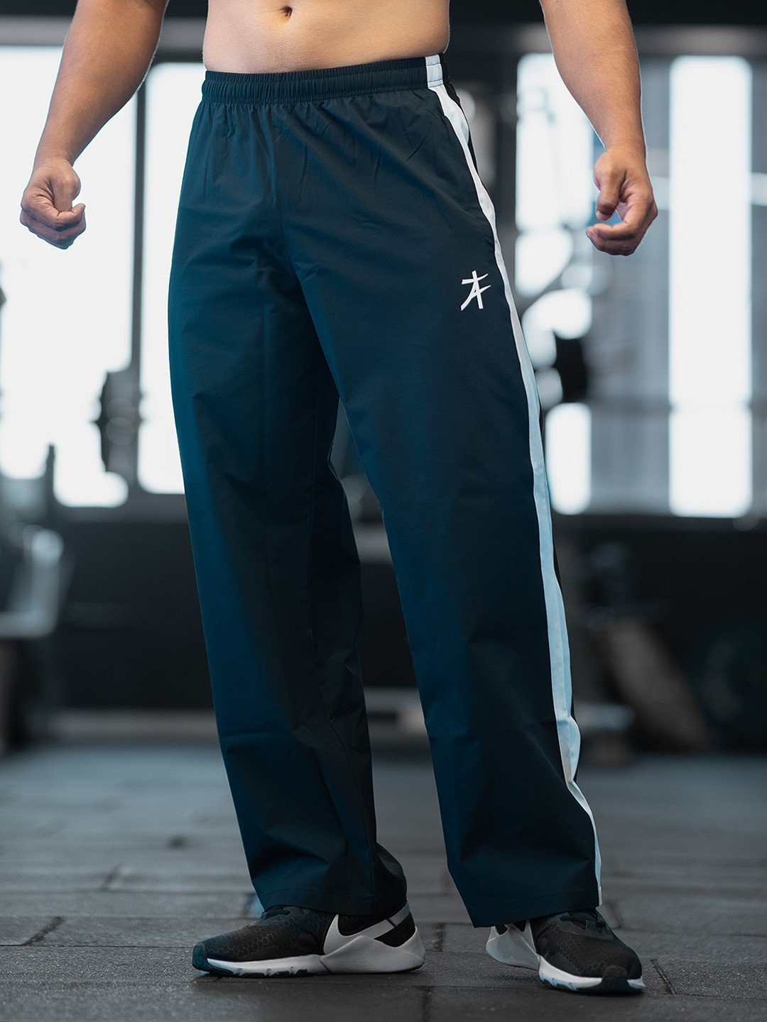 Athflex Men Striped Straight Fit Classic Durable Parachute Track Pants