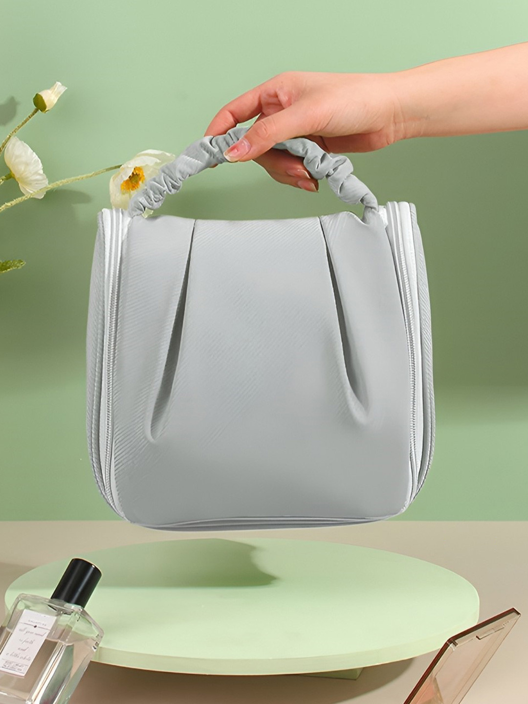 Aura Grey Makeup Storage Organiser