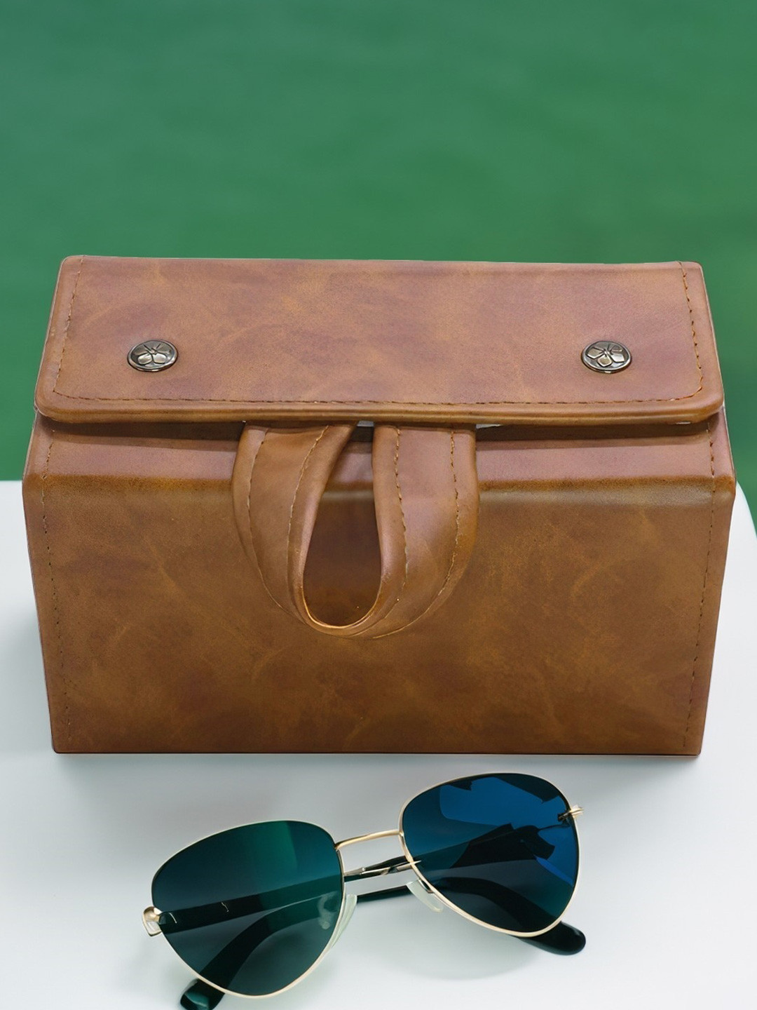 Aura Brown Water Resistant Sunglass Case