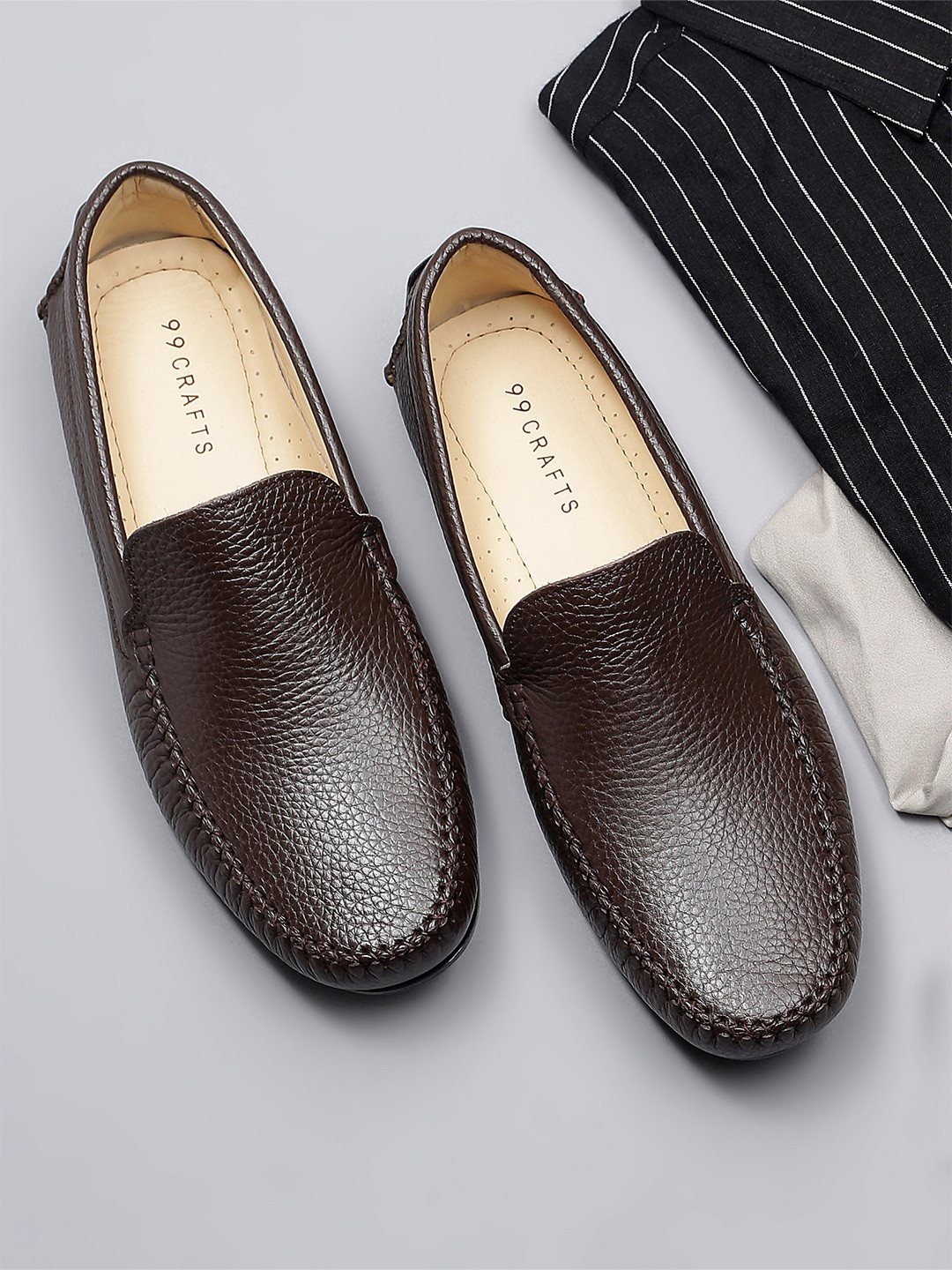 99CRAFTS Men Leather Formal Loafers