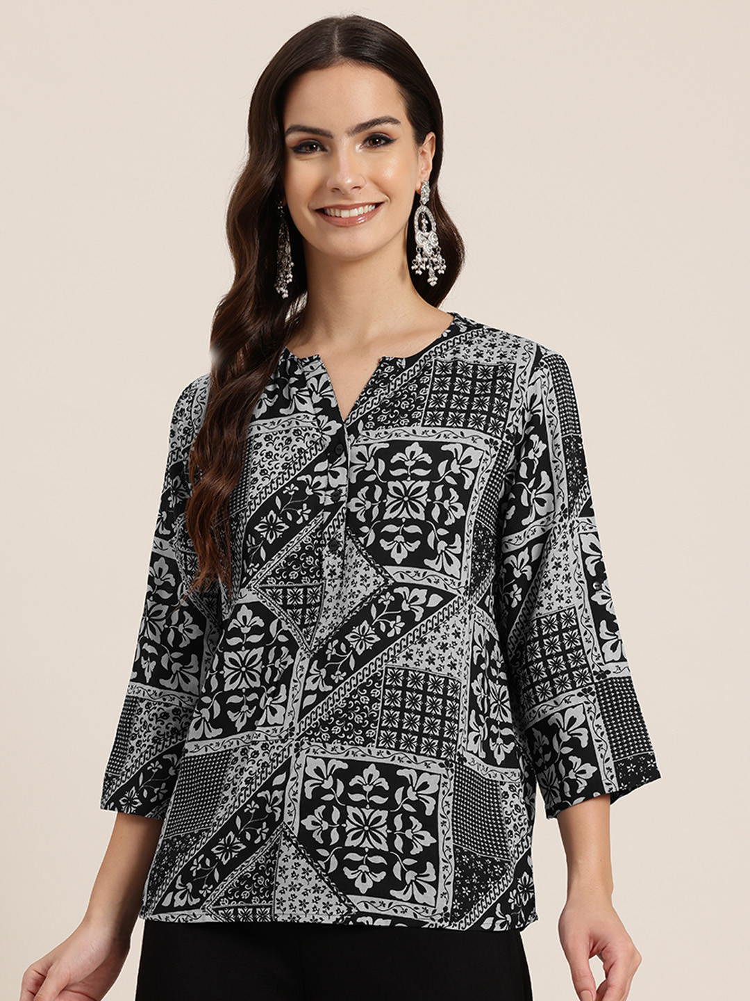 HERE&NOW Ethnic Print Top