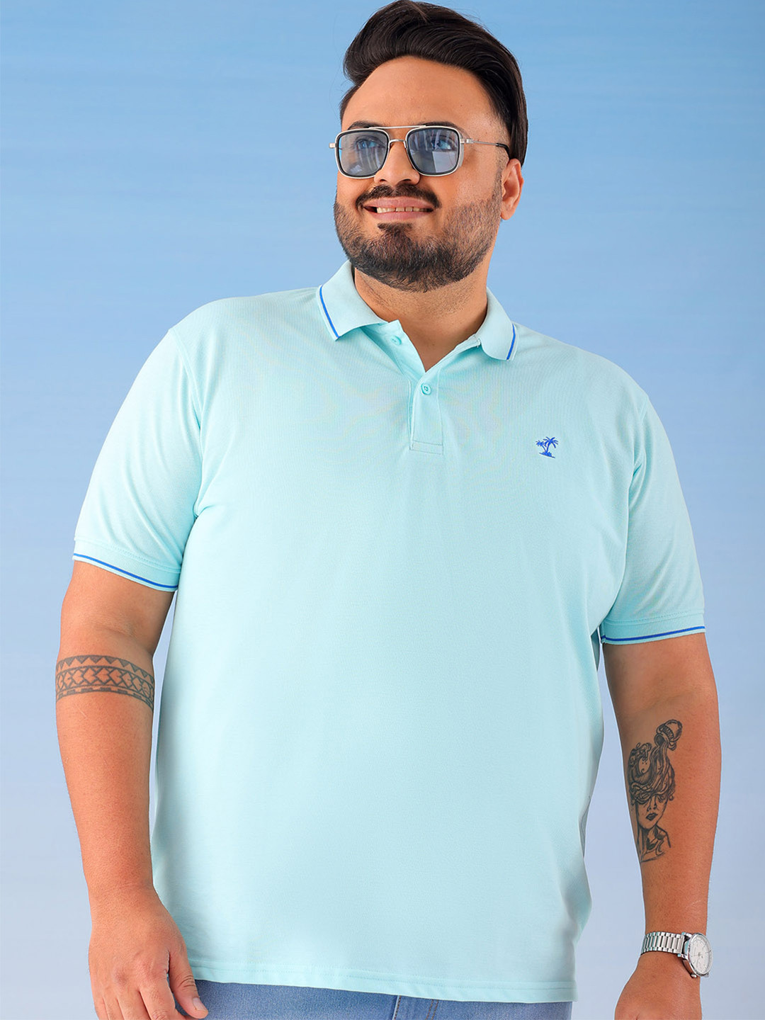 Hardsoda by The Indian Garage Co Men Plus Size Regular Fit Polo T-shirt