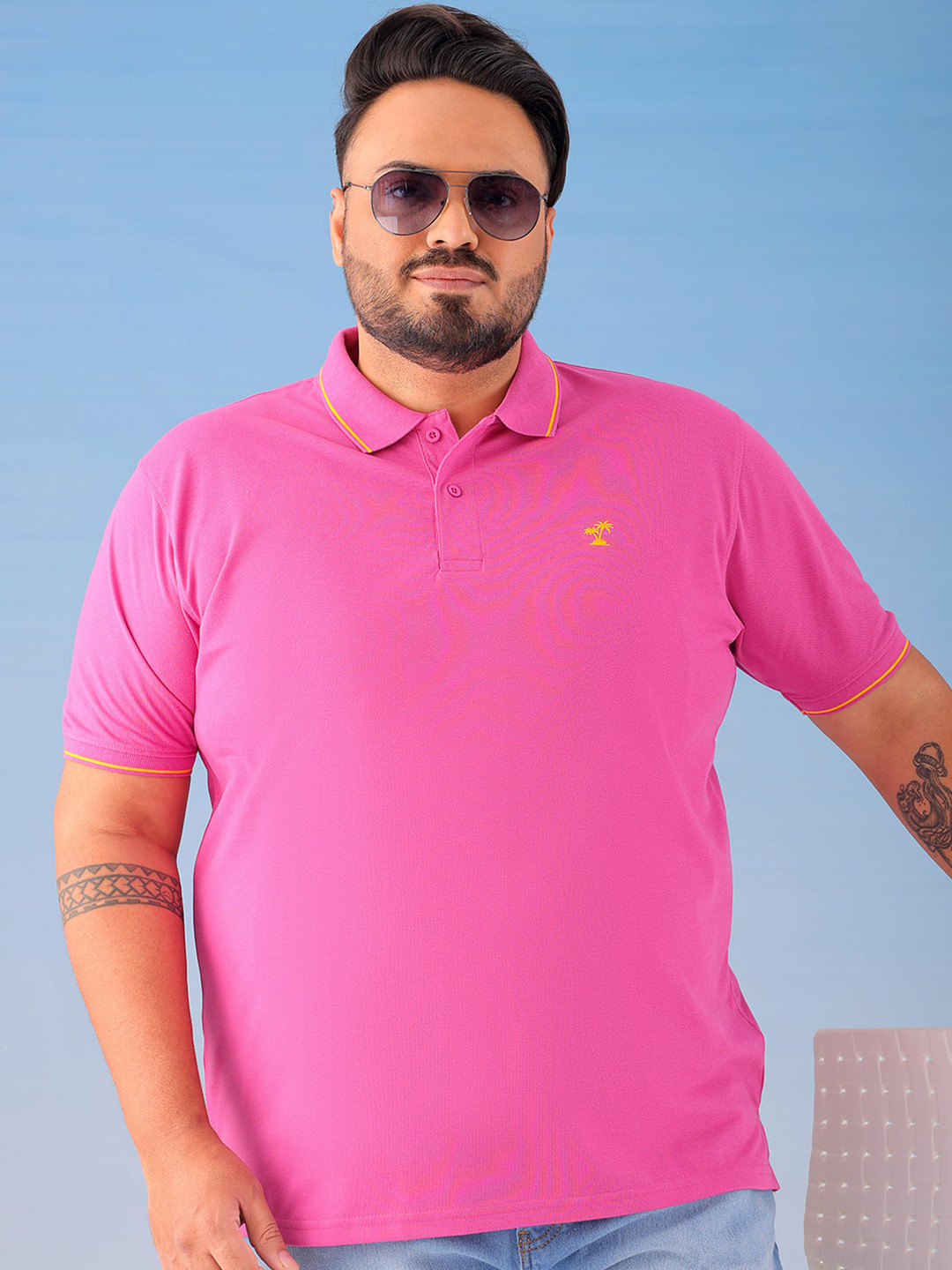 Hardsoda by The Indian Garage Co Men Plus Size Regular Fit Polo T-shirt
