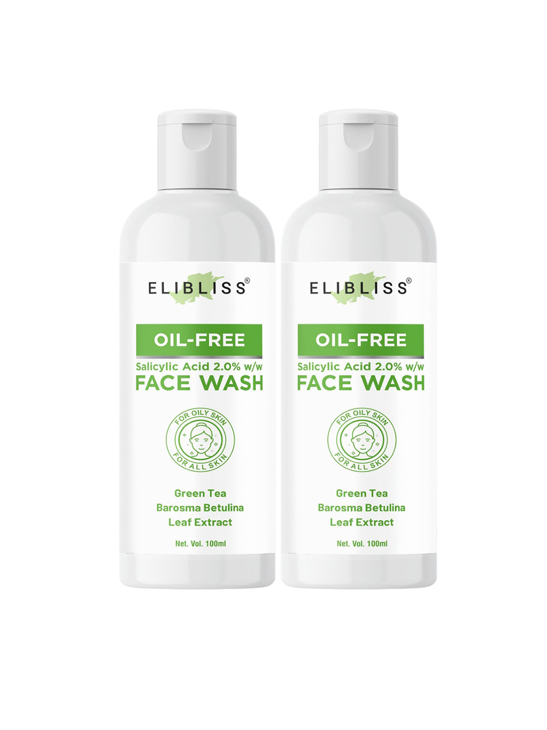 ELIBLISS Set Of 2 Oil Free Face Wash With Salicylic Acid - 100ml Each