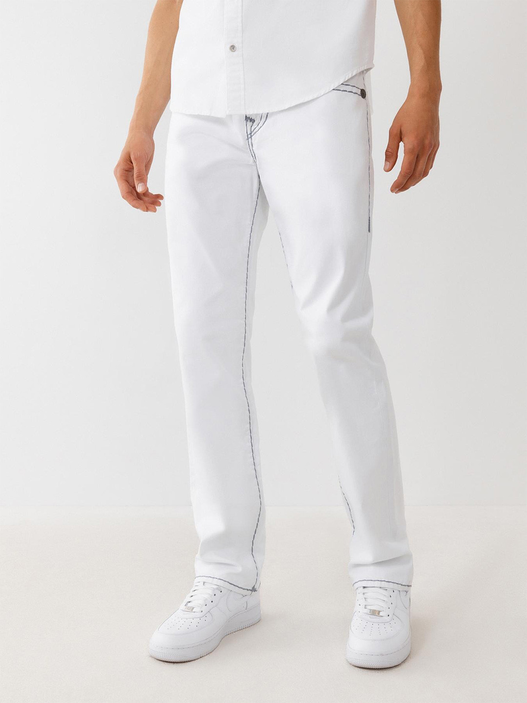 True Religion Super T Ricky Solid Straight Fit Mid-Rise Jeans