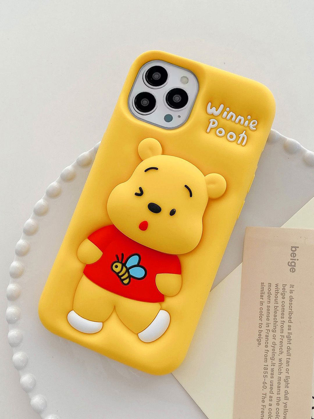 TREEMODA Winnie The Pooh Embossed iPhone 14 Pro Max Back Case