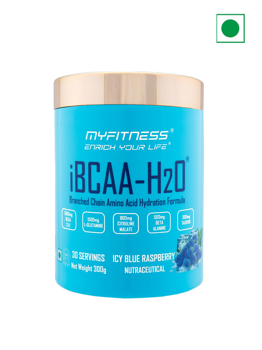 Myfitness iBcaa H2O- BCAA Powder - Icy Blue Raspberry 300g - 30 Servings