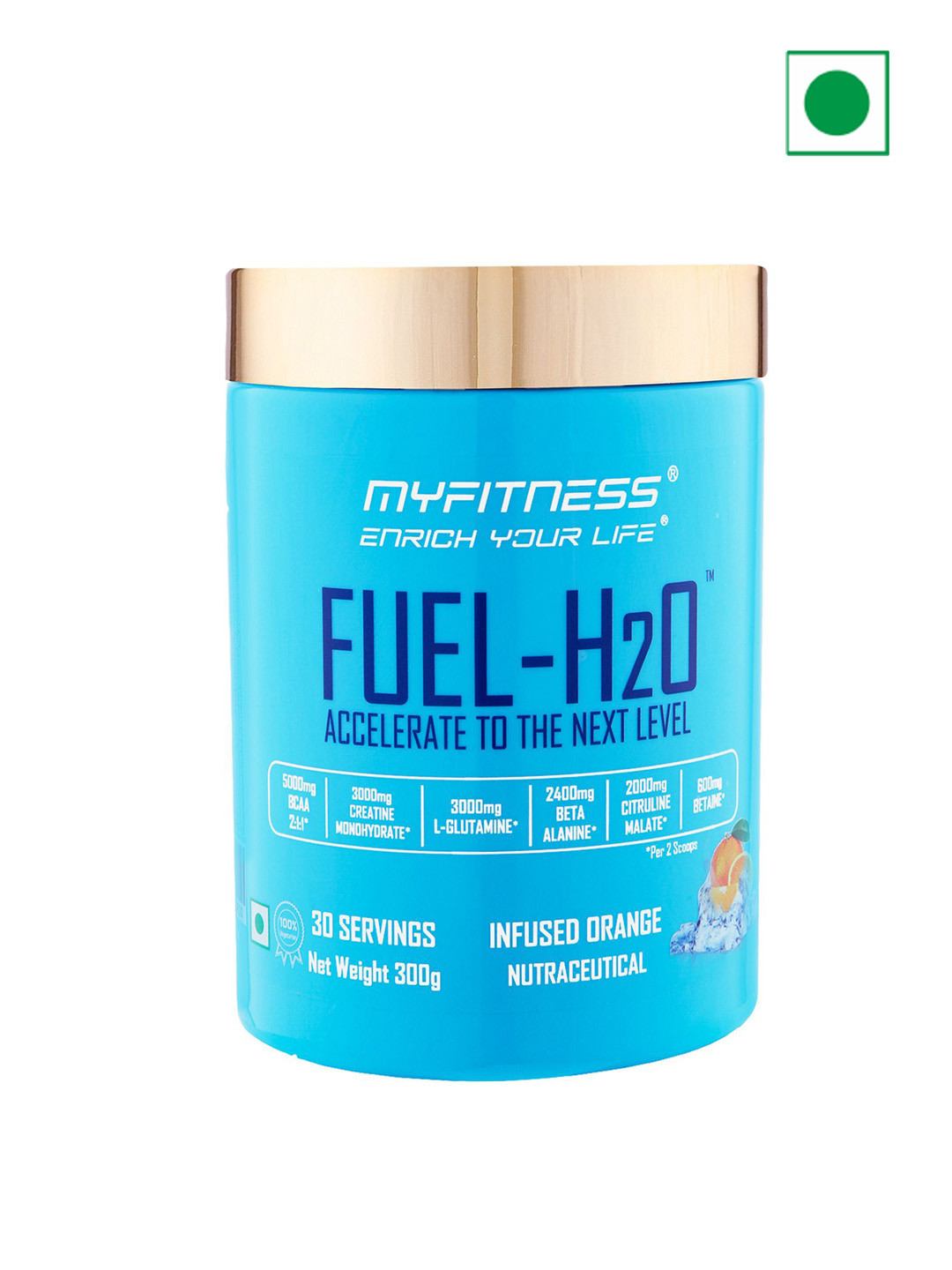 Fuel H2O Non Caffeine Pre Workout Powder Infused Orange 300g
