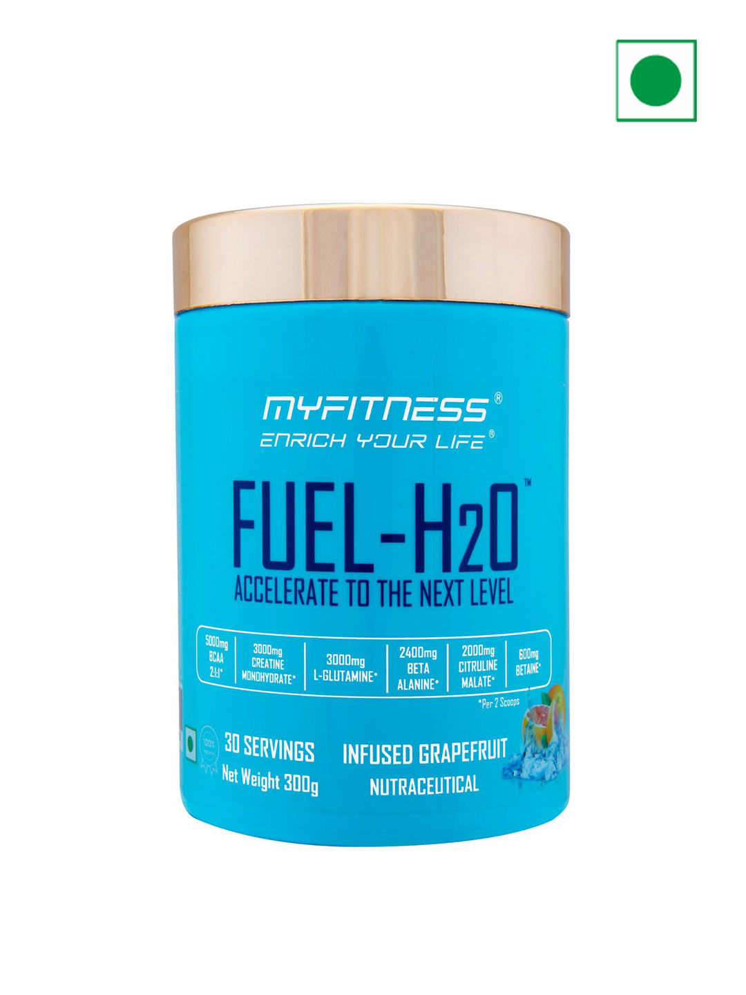 Fuel H2O Non Caffeine Pre Workout Powder Infused Grapefruit 300g