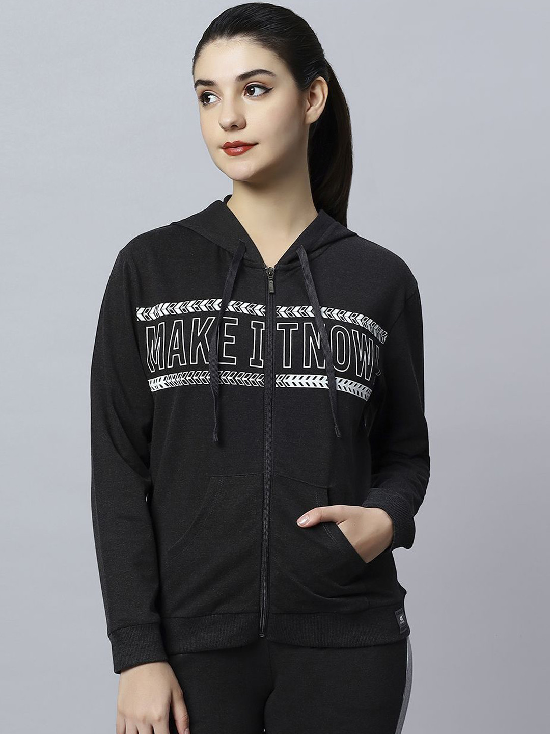 LAASA SPORTS Women Lightweight Longline Sporty Jacket with Embroidered