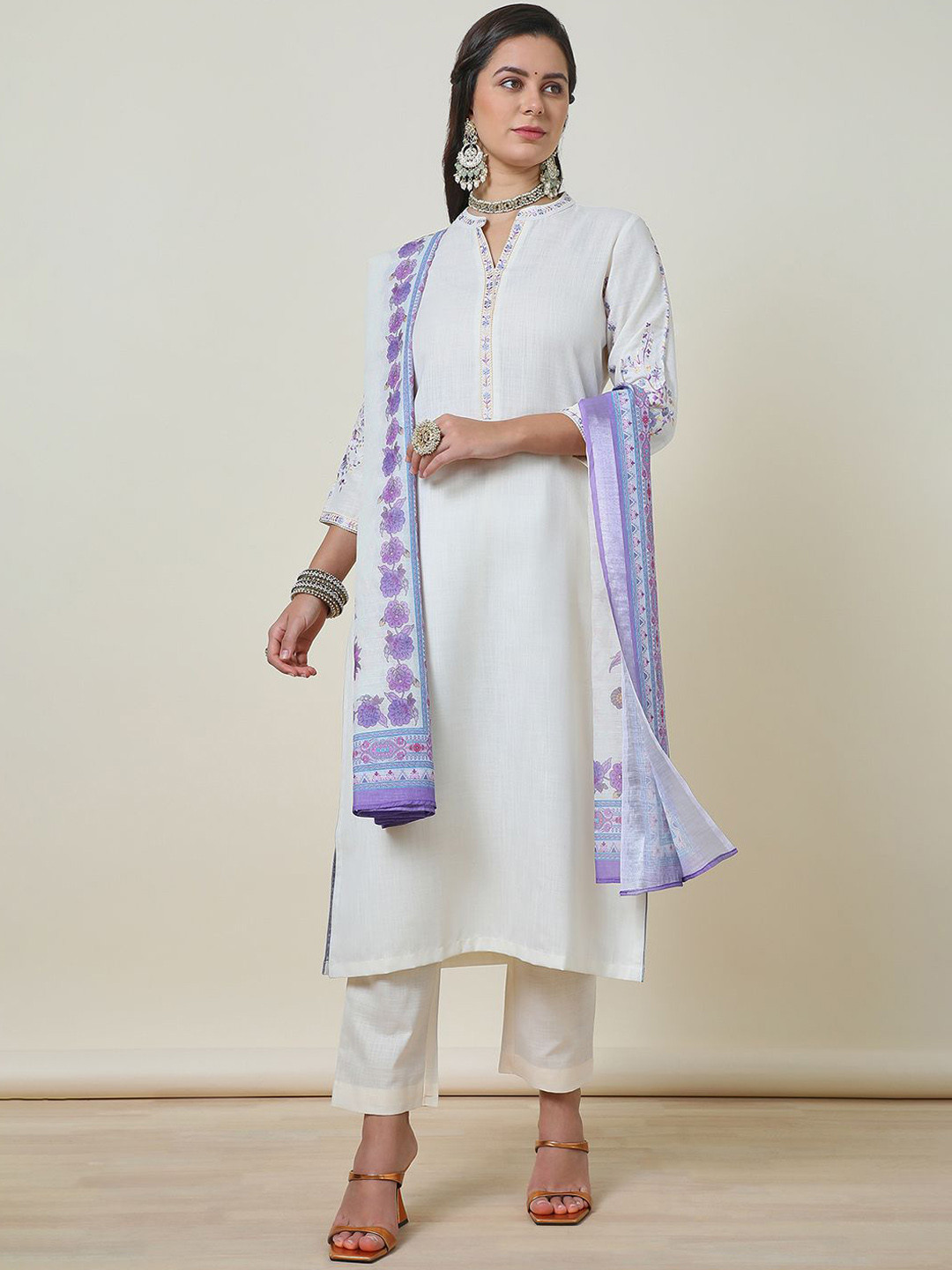 Soch Silk Blend Embroidered Suit Set With Thread Work