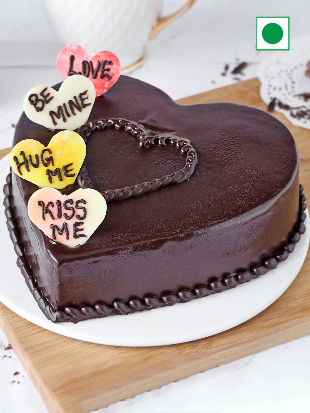 IGP Chocolate Flavour Eggless Heart Shape Cake-1kg