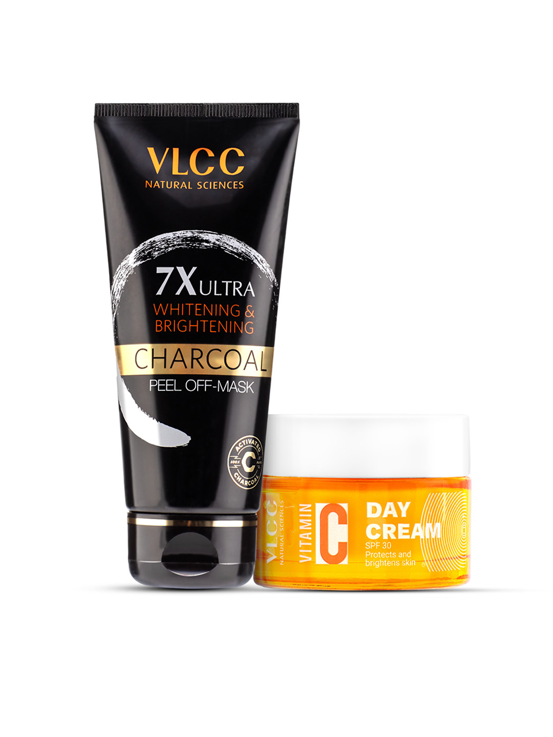 VLCC Charcoal Peel Off Mask 100g & Vitamin C SPF 30 Day Cream 50g