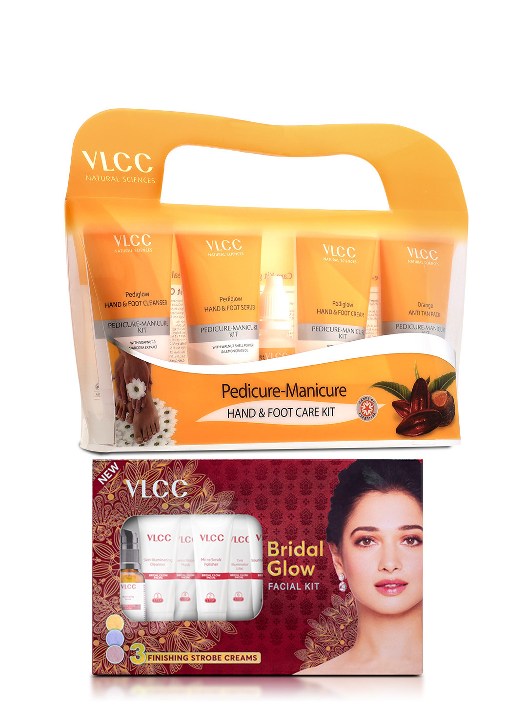 VLCC Bridal Glow Facial Kit 147g & Pedicure-Manicure Hand & Foot Kit 150g + 60ml