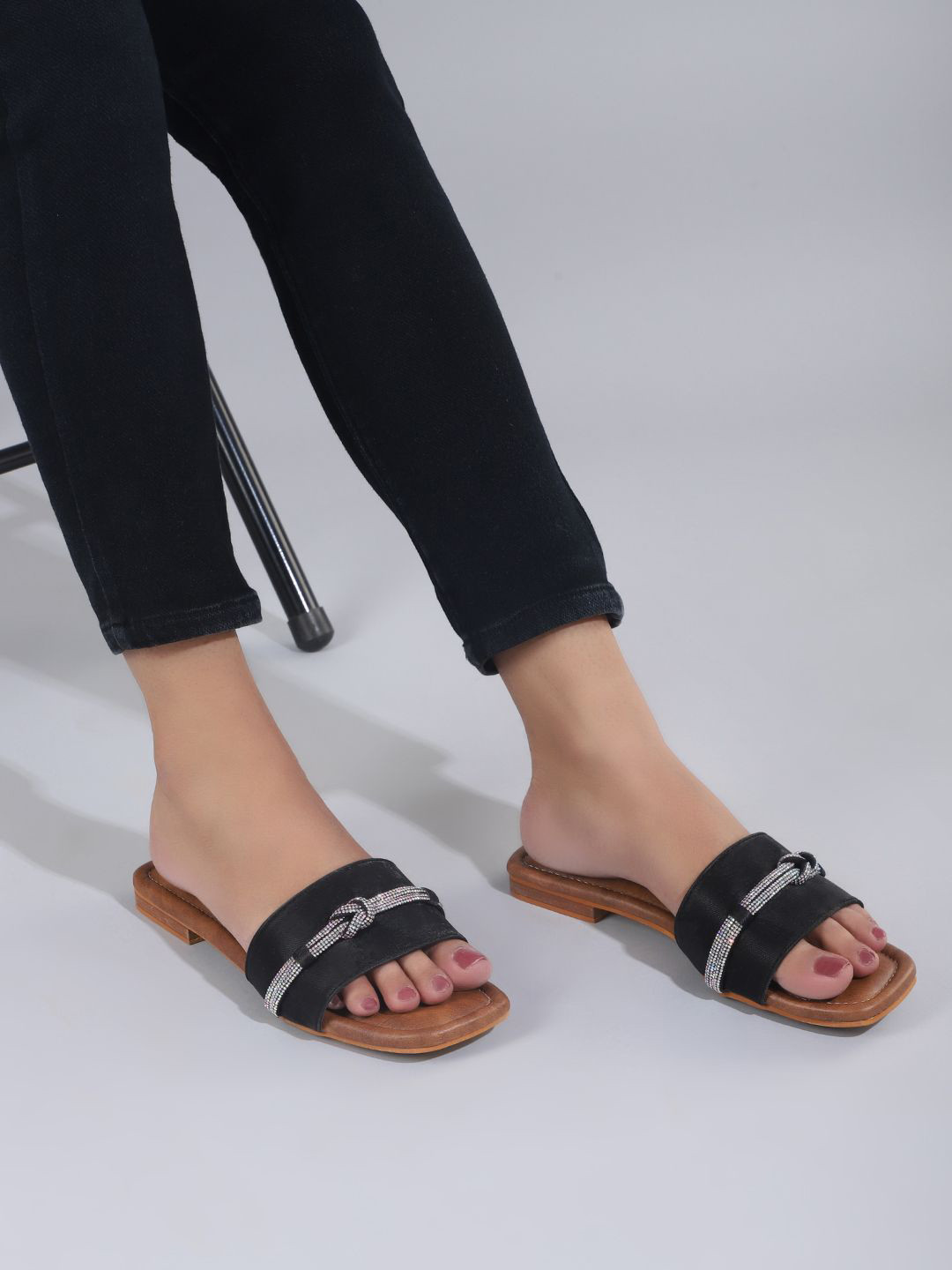 DressBerry Women Square Toe Open Toe Flats