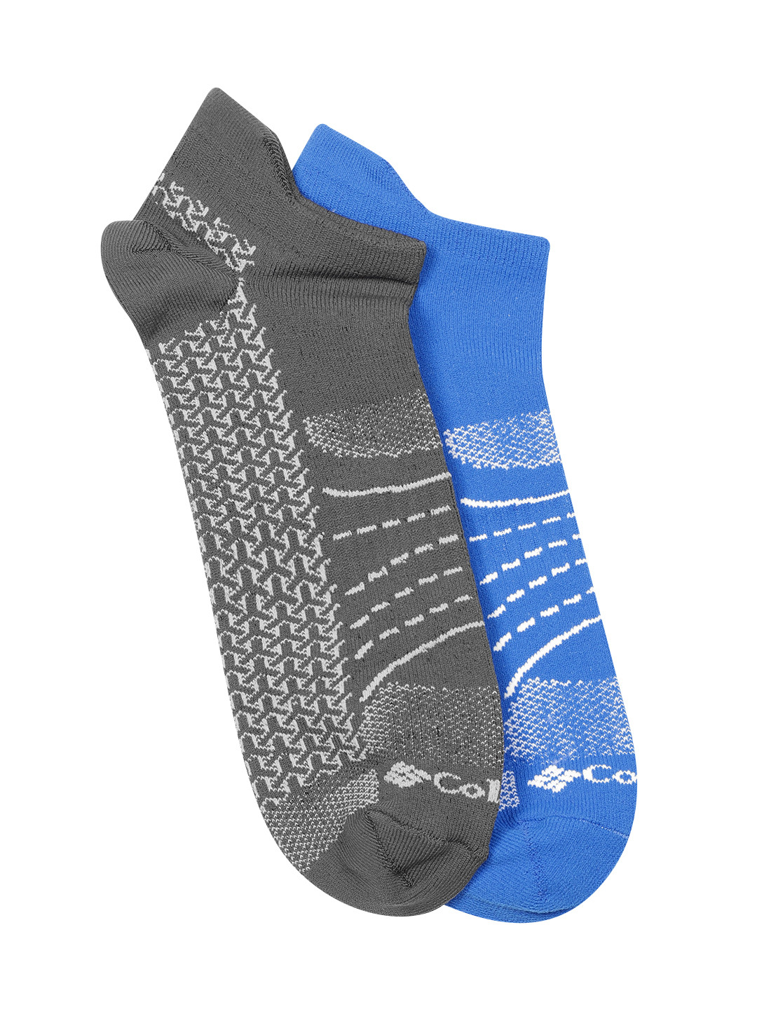 Columbia Men Pack of 2 Patterned Ankle Length Mappped Brr No-Show Lightweight Socks