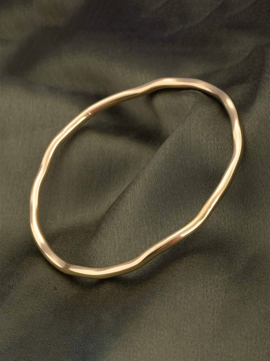 PALMONAS Wave Gold-Plated Stainless Steel Kada Bracelet